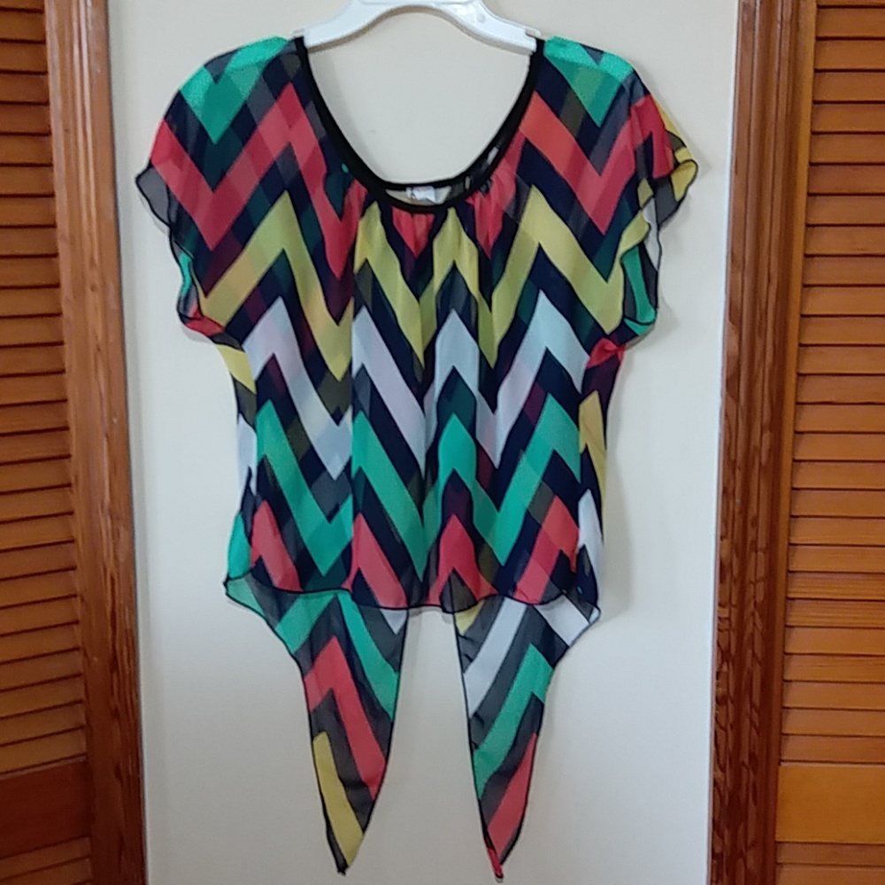 Beautiful see through summer blouse Medium USA